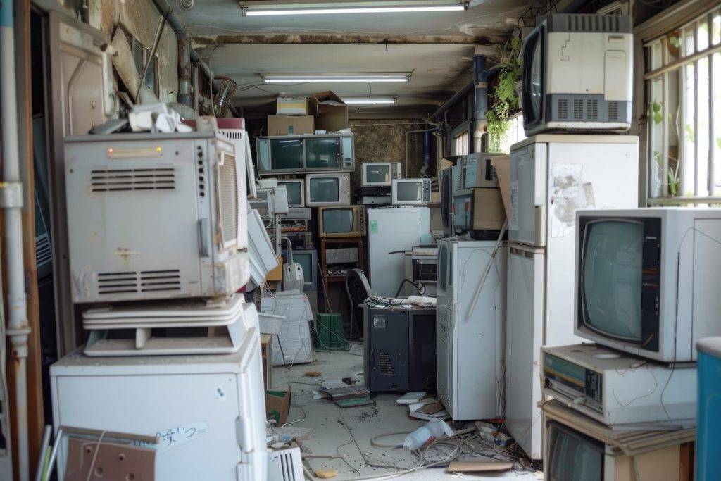 Electrical appliances waiting to be disposed of